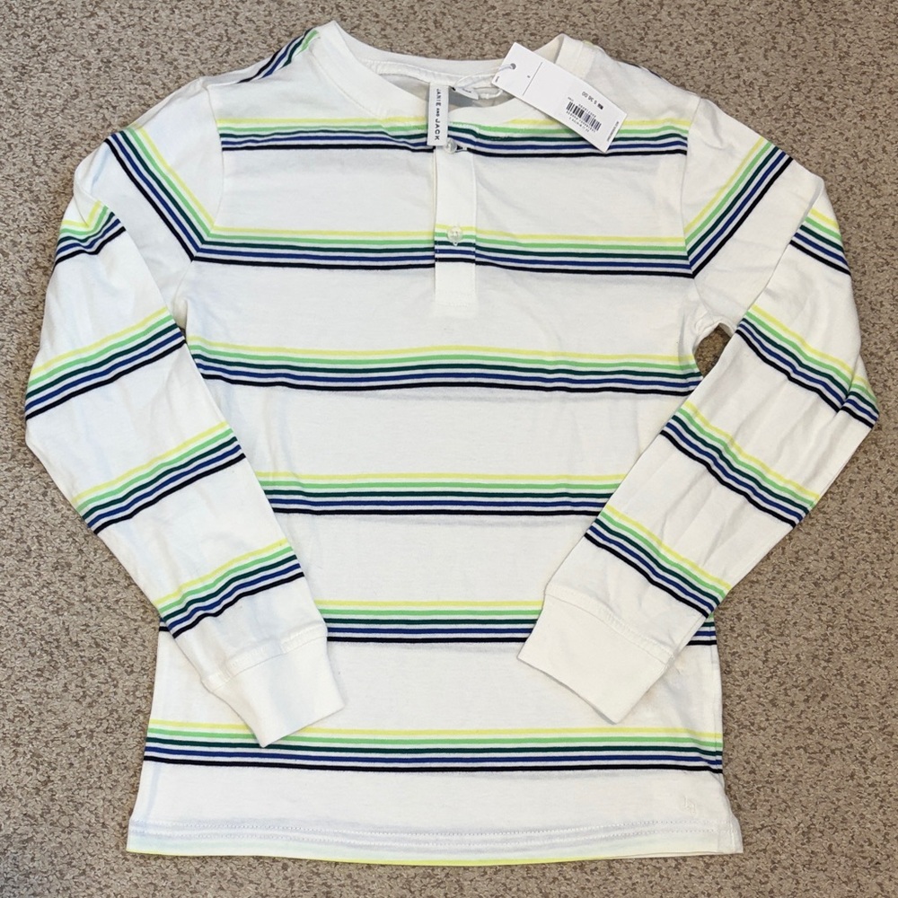 NWT Janie & Jack Striped Henley, 8